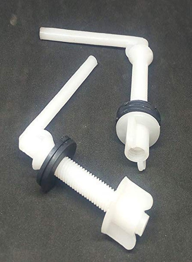 BATH GURU High Qualty Plastic L Type Toilet Seat Cover Screw Hinges (Pack Of 2, White) - Image 1